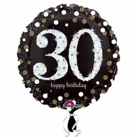 Gold Sparkling Celebration 30th Birthday Standard Foil Balloon