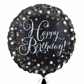 Gold Sparkling Celebration Happy Birthday Standard Foil Balloon