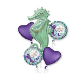Mermaid Wishes Foil Balloons Bouquet, pk5