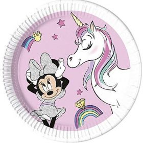 Minnie Unicorn Dreams Party Paper Plates 23cm, pk8