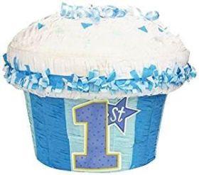 1st Cupcake Blue Party Pinata