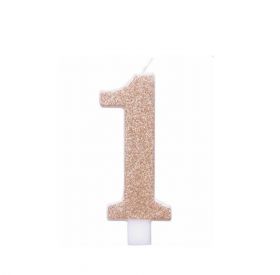 Glitz Rose Gold Number 1 Candle