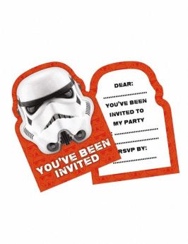 Stormtrooper Paper Party Invites, pk6