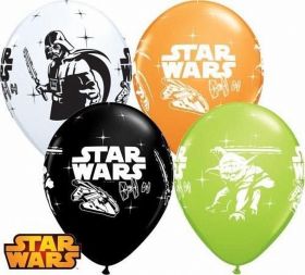 Darth Vader & Yoda Assorted Latex Balloons, pk6