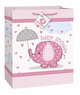 Umbrellaphants Pink Baby Shower Gift Bag 