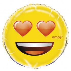 Emoji Heart Eyes Foil Balloon 18''