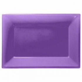 Purple Plastic Serving Trays, 3pk