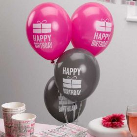 Happy Birthday Pink Balloons, pk8