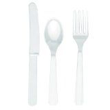 Frosty White Plastic Cutlery Assortment pk24