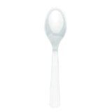 Frosty White Plastic Spoons,pk20