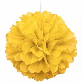 Yellow Paper Puff Ball Hanging Party Decoration