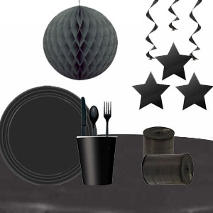 black party tableware